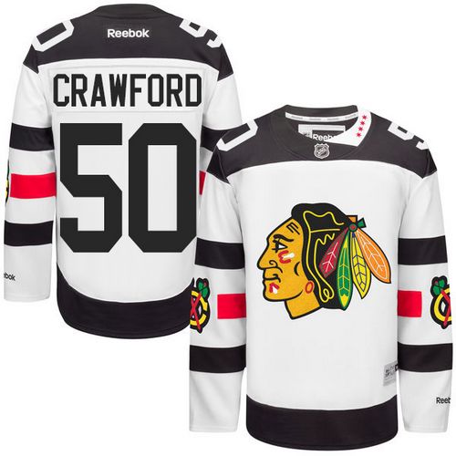 Blackhawks #50 Corey Crawford White 2016 Stadium Series Stitched Youth NHL Jersey - Click Image to Close